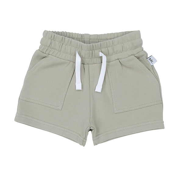 Olive Fleece Kids Shorts