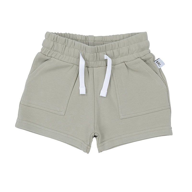 Olive Fleece Kids Shorts