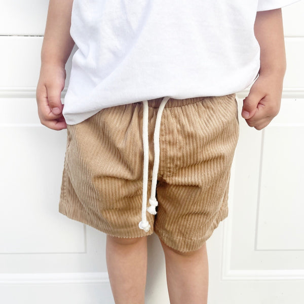 Beige Corduroy Shorts