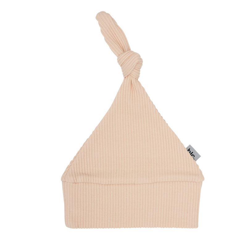 Creme Knotted Beanie - Ribbed